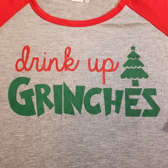 Paper Crane women's size medium Drink Up Grinches holiday shirt - Picture 3 of 4